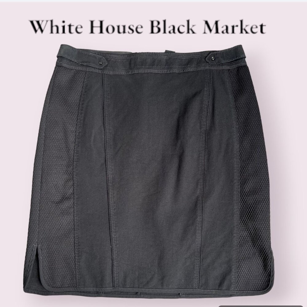 WHBM White House Black Market Skirt Size 6 Mesh Slits and Trim Details Stretch